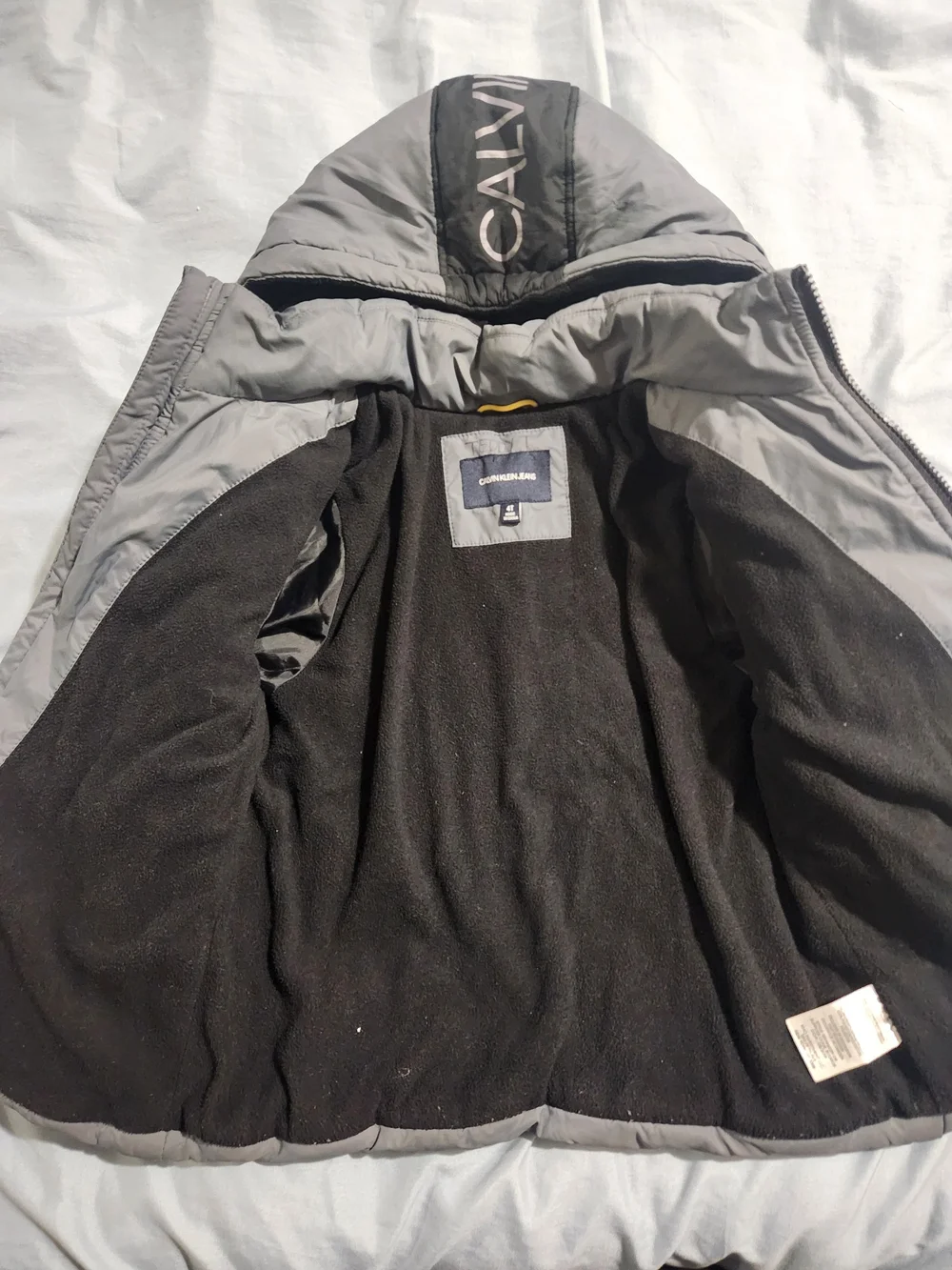 Calvin Klein Toddler Gray Hooded Puffer Jacket